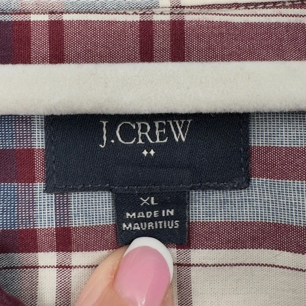J. Crew Mens XL Button Down Long Sleeve Plaid‎ Shirt Dress Casual